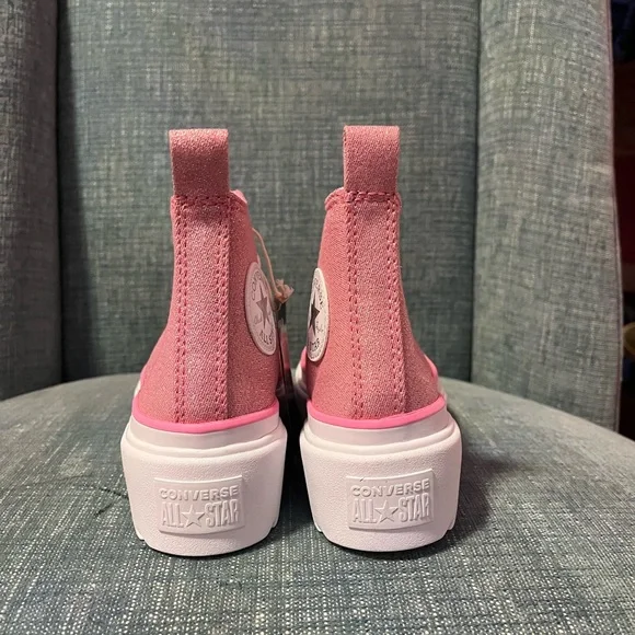 Converse Kids Glittery Pink Platform High-Tops - Picture 4 of 5